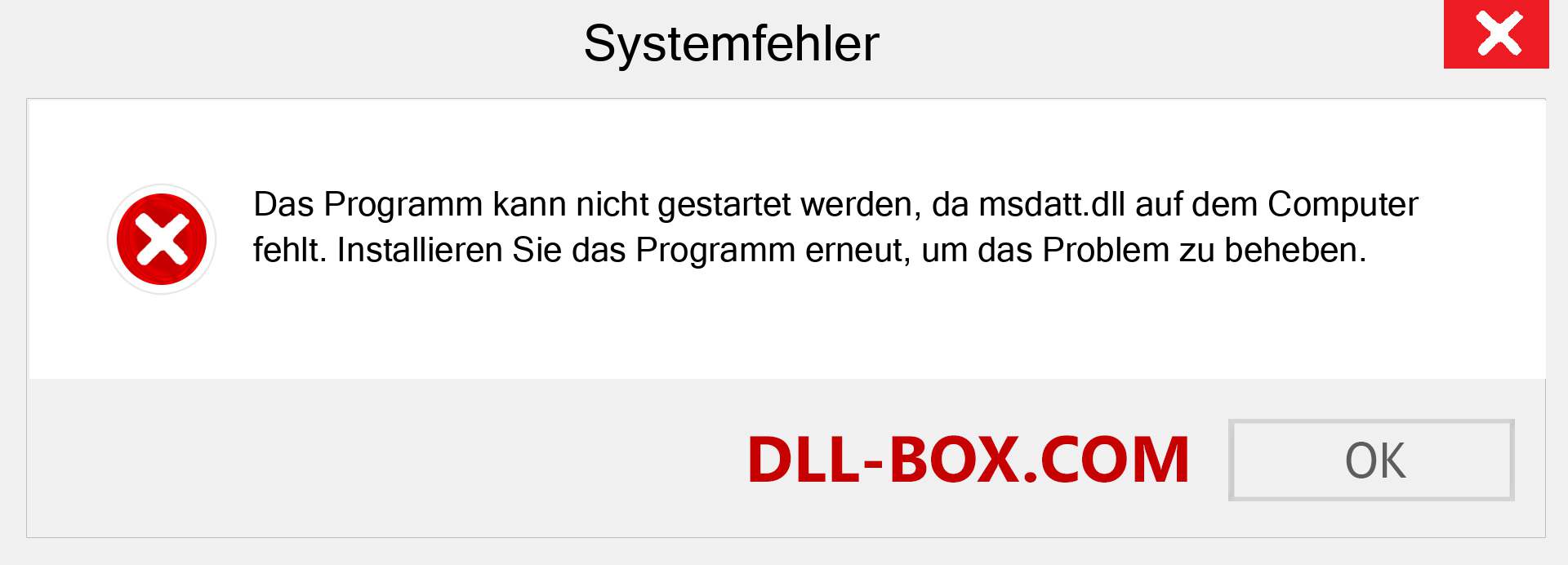 msdatt.dll-Datei fehlt?. Download für Windows 7, 8, 10 - Fix msdatt dll Missing Error unter Windows, Fotos, Bildern