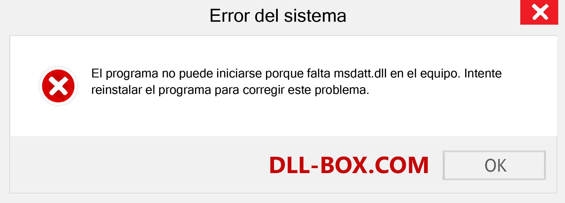 ¿Falta el archivo msdatt.dll ?. Descargar para Windows 7, 8, 10 - Corregir msdatt dll Missing Error en Windows, fotos, imágenes